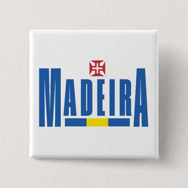 Madeira Text och Flagga Färg Knapp (Framsida)