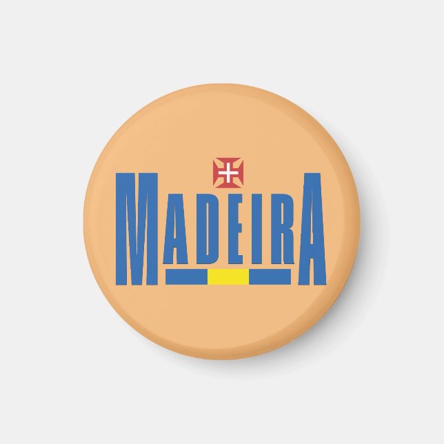 Madeira Text och Flagga Färg Magnet (Framsidan)