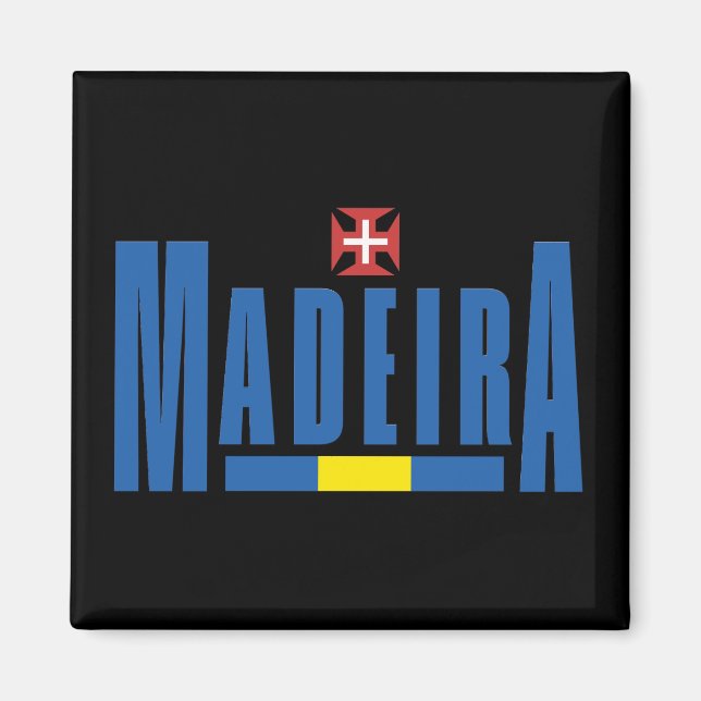 Madeira Text och Flagga Färg Magnet (Framsidan)