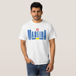 Madeira Text och Flagga Färg T Shirt