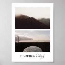 Madeiras, portugisisk estetisk resefoto poster