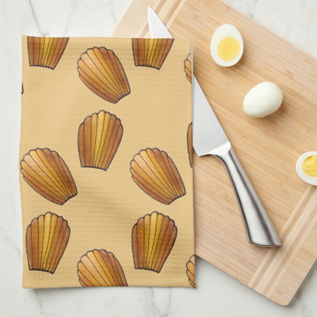 Madeleine Fransk Food Pastry Chef Pâtisserie Cakes Kökshandduk (Vikt i Fjärdedel)