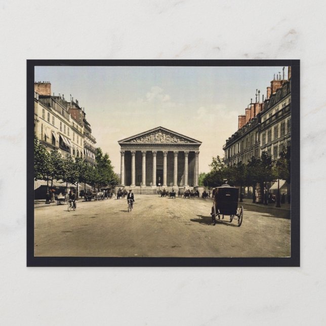 Madeleine och rue Royale, Paris, Frankrike vinta Vykort (Framsida)