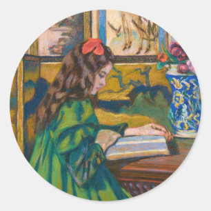 Madeleine Reading Armand Guillaumin Runt Klistermärke
