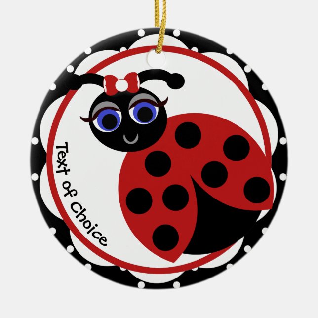 Madeleine Toon LadyBug Kurvor Julgransprydnad Keramik (Framsidan)