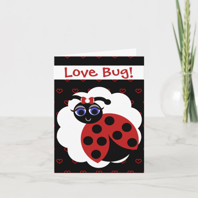 Madeleine Toon LadyBug Red & Black med örter Kort (Framsida)