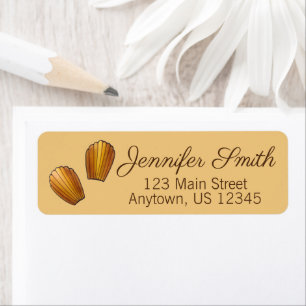 Madeleines Fransk Pastry Chef Pâtisserie Bakery Returadress Etikett