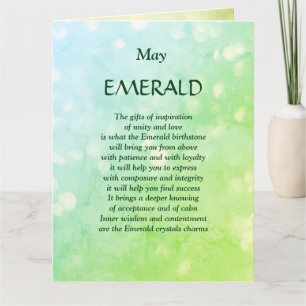 Madelfödelsesten Emerald hälsning Kort
