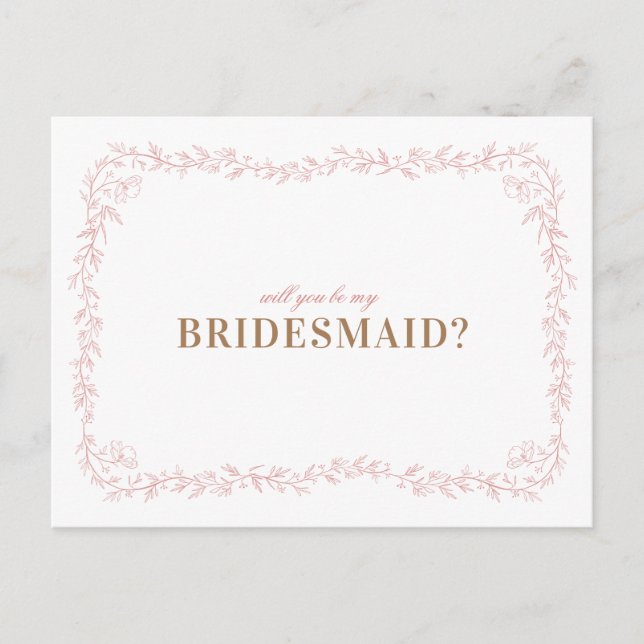 Madeline... Du blir mina bridesmaid-kort Inbjudan Vykort (Framsida)