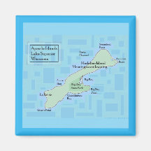 Madeline Island Square Magnet 2025