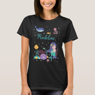 Madeline Namn Gift Personlig Sjöjungfru T Shirt