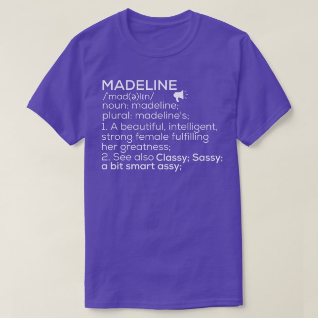 Madeline Namn Madeline Definition Madeline Female T Shirt (Design framsida)