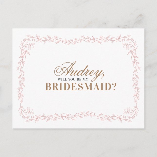 Madeline Will, du är mina bridesmaid-kort Inbjudan Vykort (Framsida)