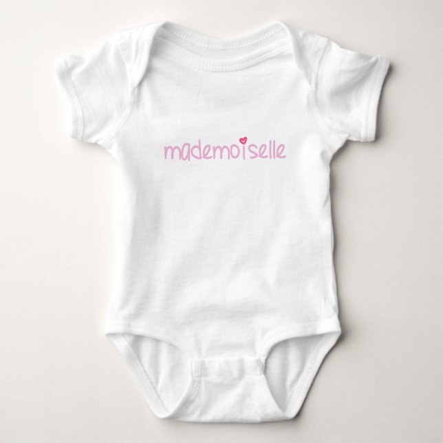 MADEMOISELLE - Cute Fransk Quote Baby T-Shirt (Framsida)