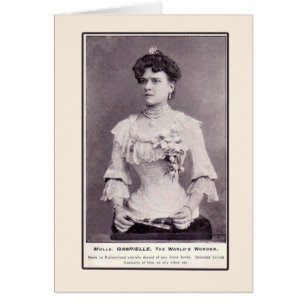Mademoiselle Gabrielle Halva-Kvinnan, på kort