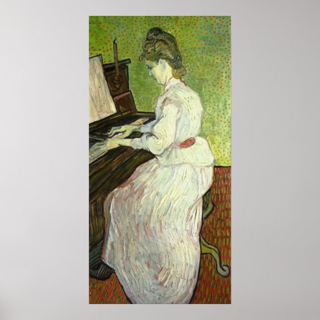 Mademoiselle Gachet vid Piano av van Gogh Poster (Framsidan)