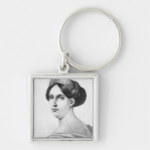 Mademoiselle George, 1825 Fyrkantig Silverfärgad Nyckelring