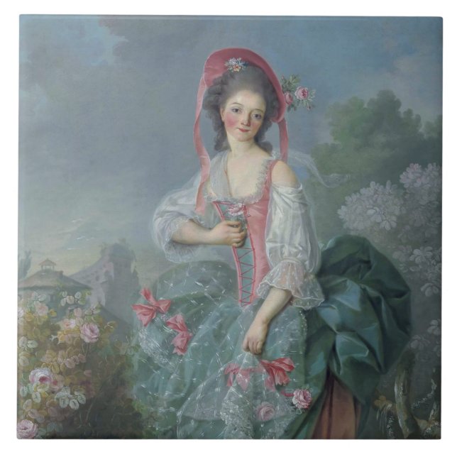 Mademoiselle Guimard (av Jacques-Louis David) Kakelplatta (Framsidan)