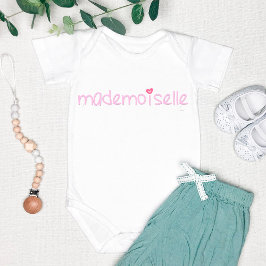 Mademoiselle - Roligt, Fransk Quote Baby Bodydräkt Tröja