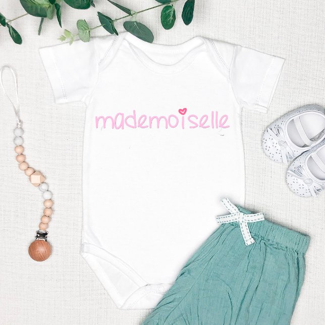 Mademoiselle - Roligt, Fransk Quote Baby Bodydräkt Tröja (Skapare uppladdad)