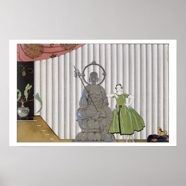 Mademoiselle Spinelly Chez Elle, 1920 (pochoir pri Poster (Framsidan)