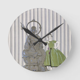 Mademoiselle Spinelly Chez Elle, 1920 (pochoirpri Rund Klocka