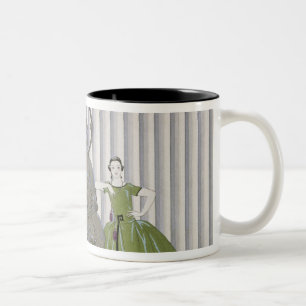 Mademoiselle Spinelly Chez Elle, 1920 (pochoirpri Två-Tonad Mugg
