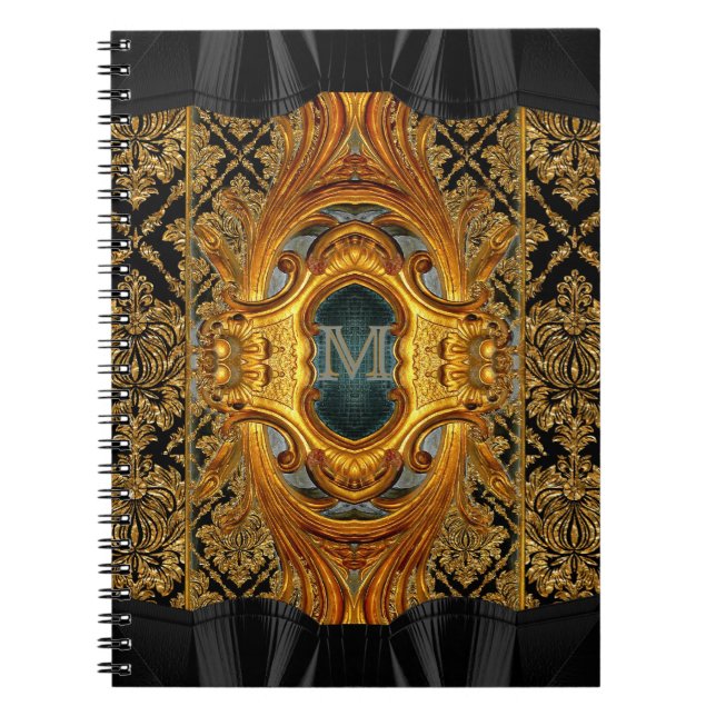 Mademoiselle Victorian Monogram Anteckningsbok Med Spiral (Framsidan)