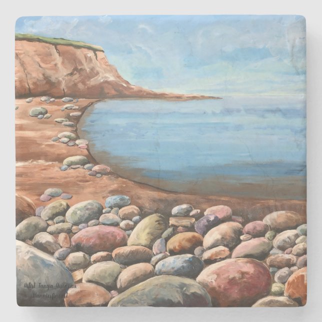 MåDERN SEA KUSTEN, målning Stenunderlägg (Framsidan)