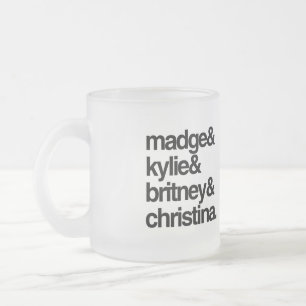 Madge Kylie Britney och Christina Frostad Glasmugg