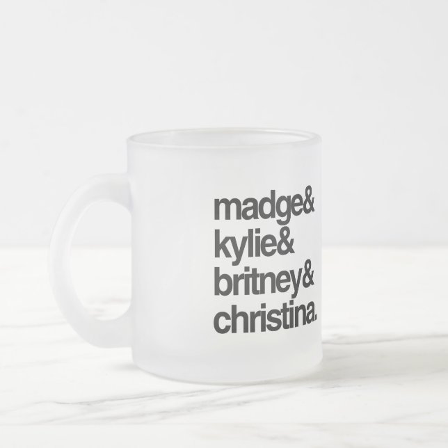 Madge Kylie Britney och Christina Frostad Glasmugg (Vänster)