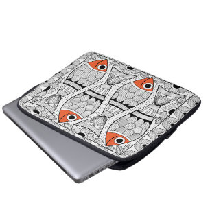 Madhubani 4 fisk laptop sleeve