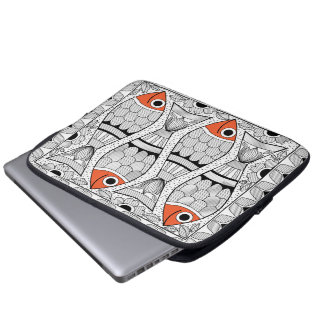 Madhubani 4 fisk laptop sleeve