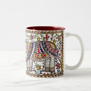 Madhubani inspirerade Teamuggen Två-Tonad Mugg