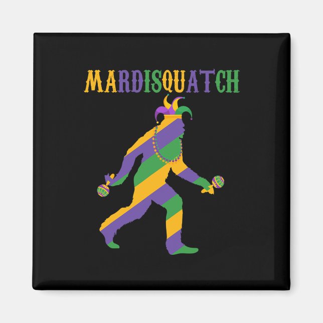 Madi Mardi Gras Bigfoot Mardi Gras Clothes Manar M Magnet (Framsidan)