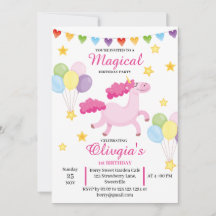 Madical Girls första Cute Rosa Unicorn Birthday