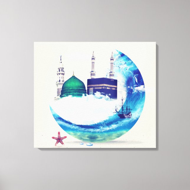Madina mecca Islamic canvas Art Design östra (Framsida)