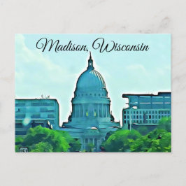Madision Wisconsin Huvudstad Bild vykort