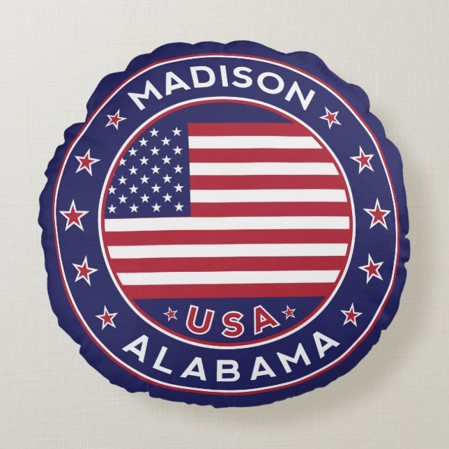 Madison, Alabama Rund Kudde (Framsidan)