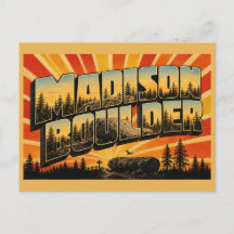 Madison Boulder NH Vintage Resemålder Konst