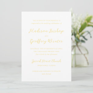 Madison Butter Gult Elegant bröllop Inbjudningar