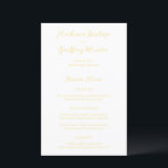 Madison Butter Gult Elegant bröllop Menu<br><div class="desc">Klassiska menyer i stil bröllop med en enkel utformning av eleganten med namn i skript och dina uppgifter i serif typsnitt.</div>