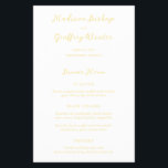 Madison Butter Gult Elegant bröllop Menu Flygblad<br><div class="desc">Klassiska menyer i stil bröllop med en enkel utformning av eleganten med namn i skript och dina uppgifter i serif typsnitt.</div>