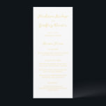 Madison Butter Gult Elegant bröllop Meny<br><div class="desc">Klassiska menyer i stil bröllop med en enkel utformning av eleganten med namn i skript och dina uppgifter i serif typsnitt.</div>