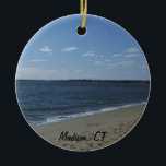 Madison CT Connecticut Hammonasset Beach Julgransprydnad Keramik<br><div class="desc">Foto av Hammonasset-stranden i Madison,  Connecticut</div>