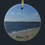 Madison CT Connecticut Hammonasset Beach Julgransprydnad Keramik<br><div class="desc">Foto av Hammonasset-stranden i Madison,  Connecticut</div>