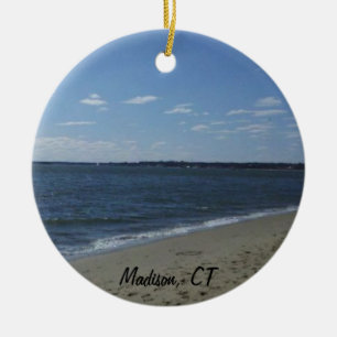 Madison CT Connecticut Hammonasset strand Julgransprydnad Keramik