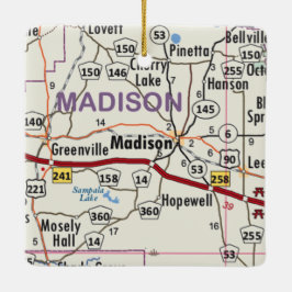 Madison Florida Karta Julgransprydnad Keramik