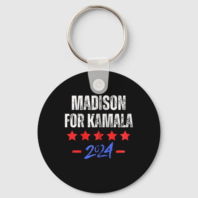 Madison For Kamala 2024 Dnc Kamala Harris Support Nyckelring (Framsida)