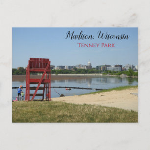 Madison, fotografi av Wisconsin Tenney Park Vykort